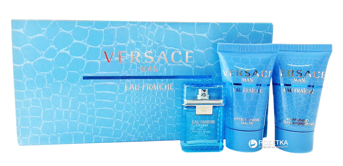 Туалетная вода гель. Versace Eau Fraiche men набор подарочный. Versace man Eau Fraiche 100 ml. Набор Версаче туалетная вода гель мужской. Версаче мен Eau Fraiche для бритья.