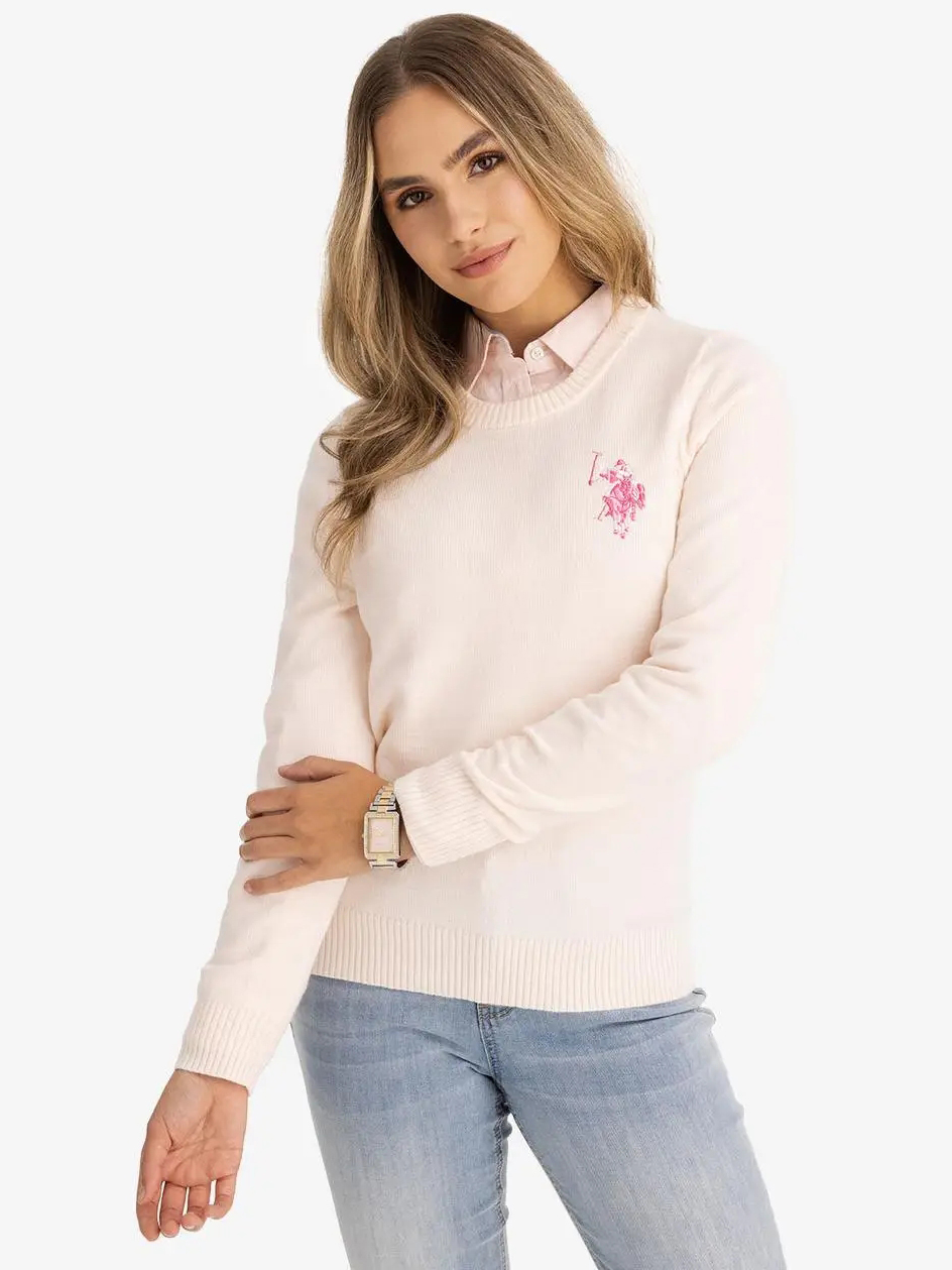 Акція на Джемпер жіночий U.S. Polo Assn 556152-AA00A S Бежевий від Rozetka