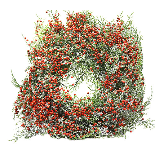 

Рождественский венок на дверь с красными ягодами новогодний для декора 43 см