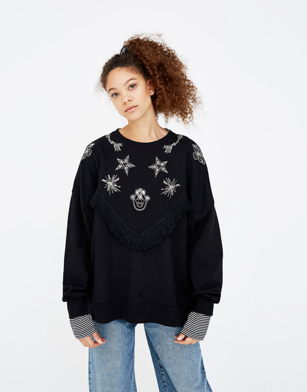 

Свитшот PULL & BEAR Ж1046549 (5593/329/800) цвет черный M