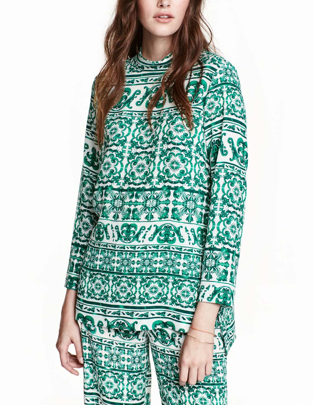 

Блуза H& Ж1028380 цвет зеленый, Блуза H&M Ж1028380 цвет зеленый M