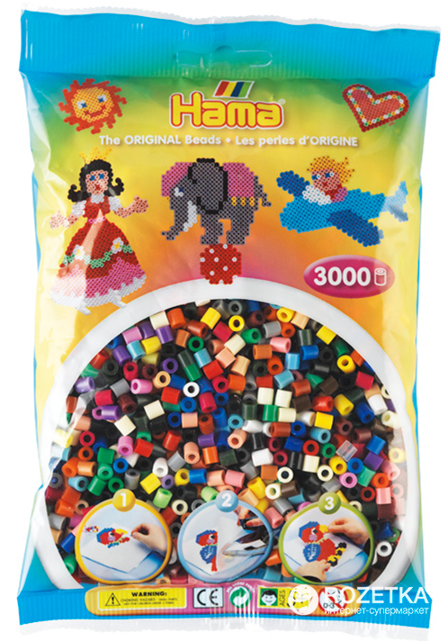 

Набор цветных бусин Hama Midi 5+ 22 цвета 3000 шт (201-67)