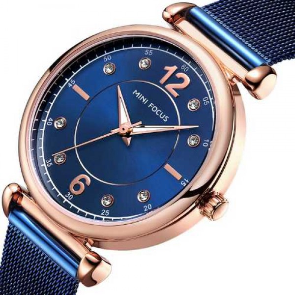 

Наручные часы Mini Focus MF0177L.04 Blue-Cuprum-Blue Diamonds женские кварцевые + подарочная коробка