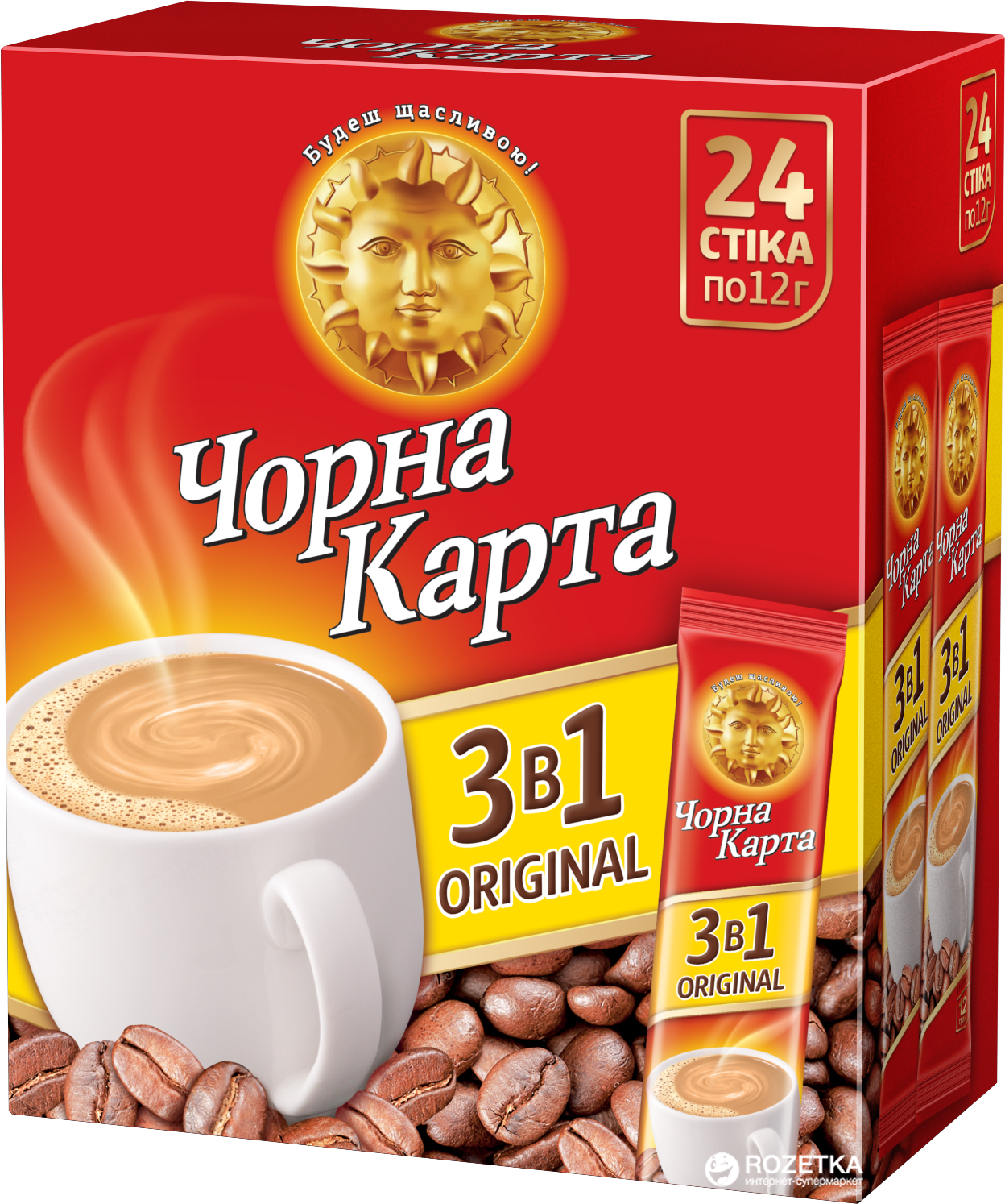 Кофейный напиток Чорна Карта Original 3в1 24 х 12 г (8719189233742 ...