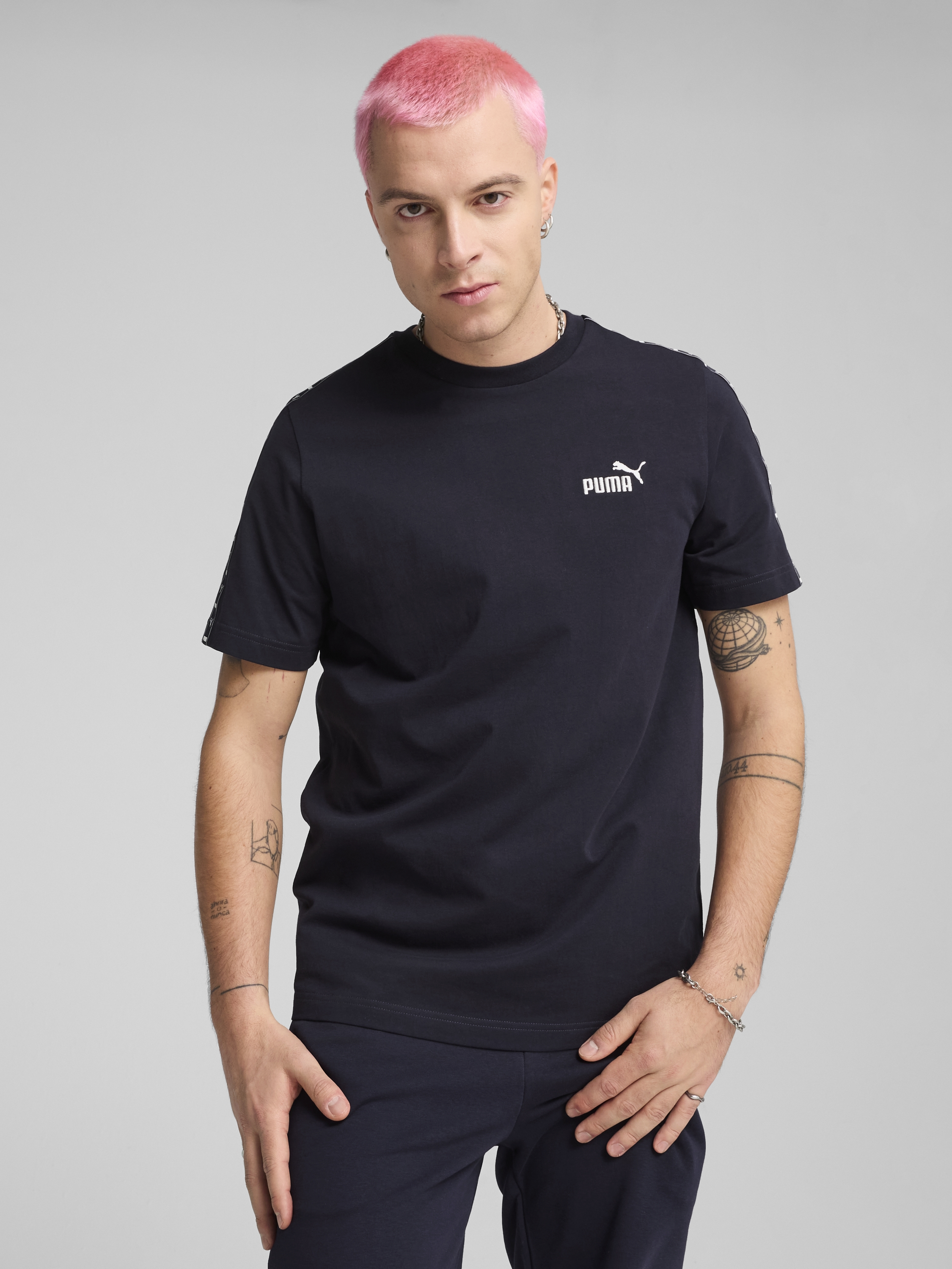 Акція на Футболка бавовняна чоловіча Puma Ess Tape Tee 68467416 L New Navy від Rozetka