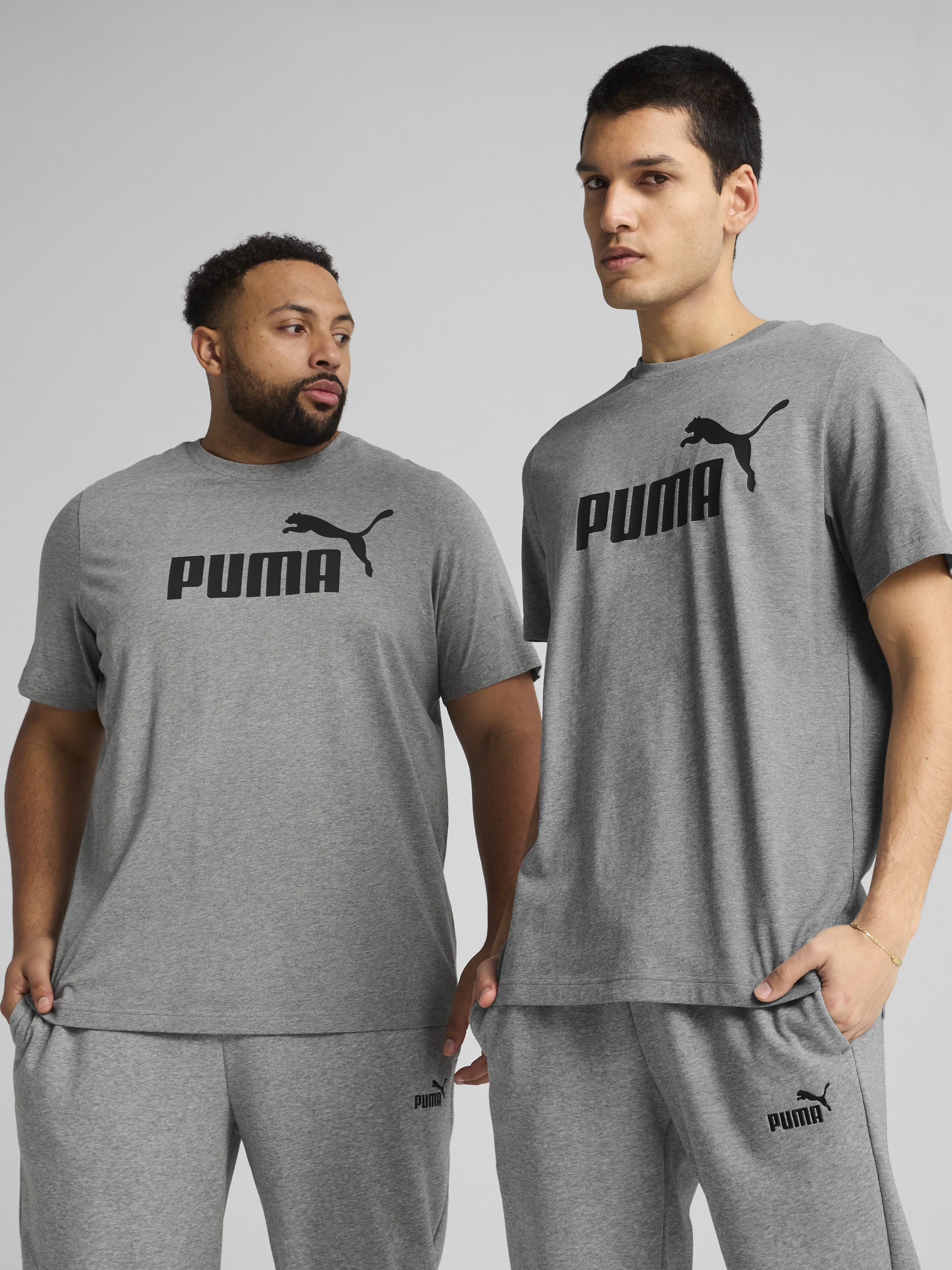 Акція на Футболка бавовняна довга чоловіча Puma Ess No. 1 Logo Tee 68253203 S Medium Gray Heather з принтом від Rozetka