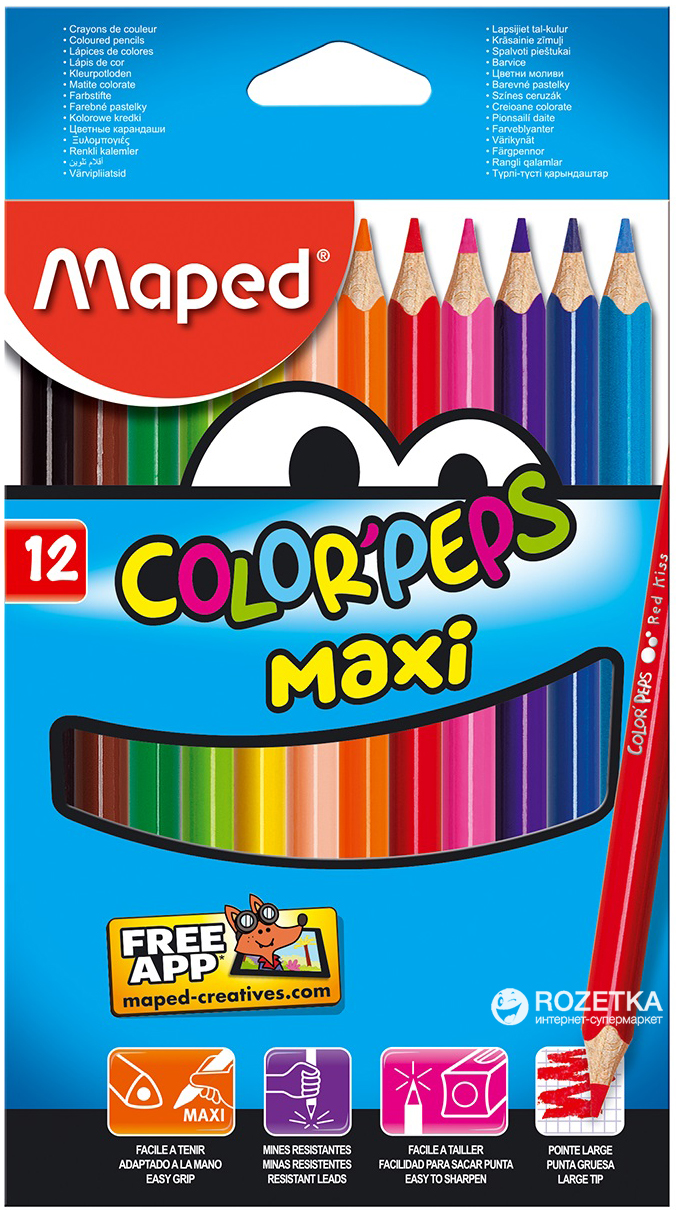 

Карандаши цветные Maped Color Peps Maxi 12 цветов (MP.834010)