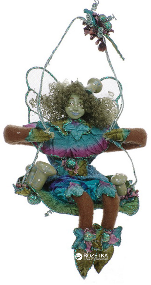 Акція на Елочная игрушка Scorpio Кукла-фея лесная 20 см Зеленая (570750)(4820005707508) від Rozetka UA