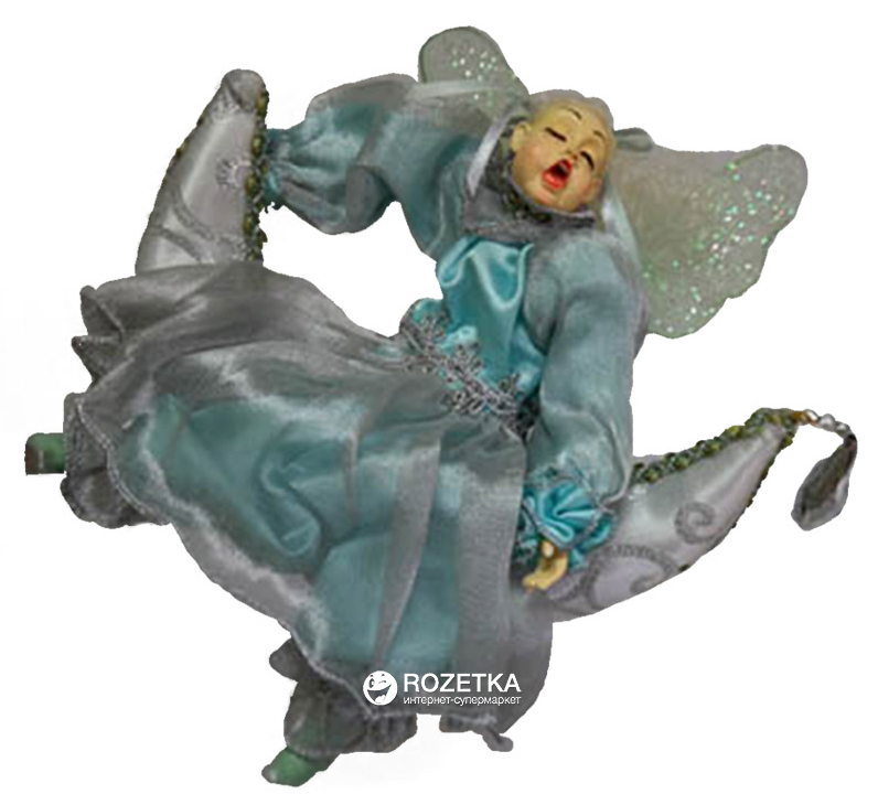Акція на Елочная игрушка Scorpio Кукла-фея на луне 25 см Голубая (571184)(4820005711840) від Rozetka UA