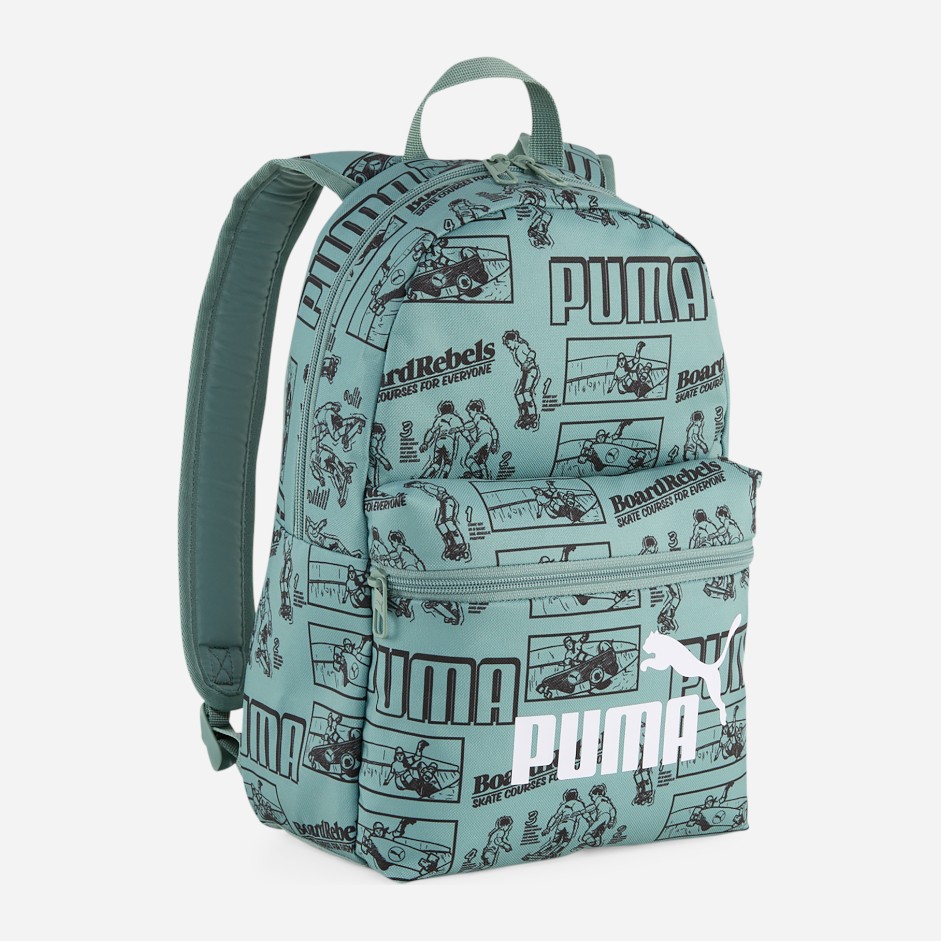 Акція на Рюкзак спортивний тканинний 10л вміщує формат А4 Puma Phase AOP Small Backpack 91324-01 Green Moon-Mid 90ies від Rozetka