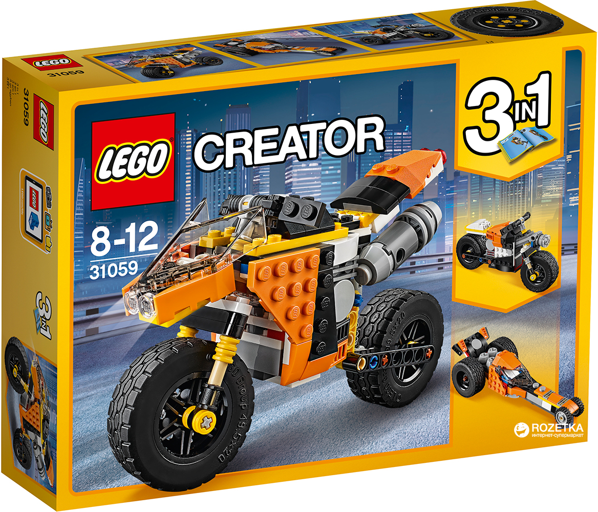 Конструктор LEGO Creator Оранжевый мотоцикл 194 детали (31059) – низкие ...