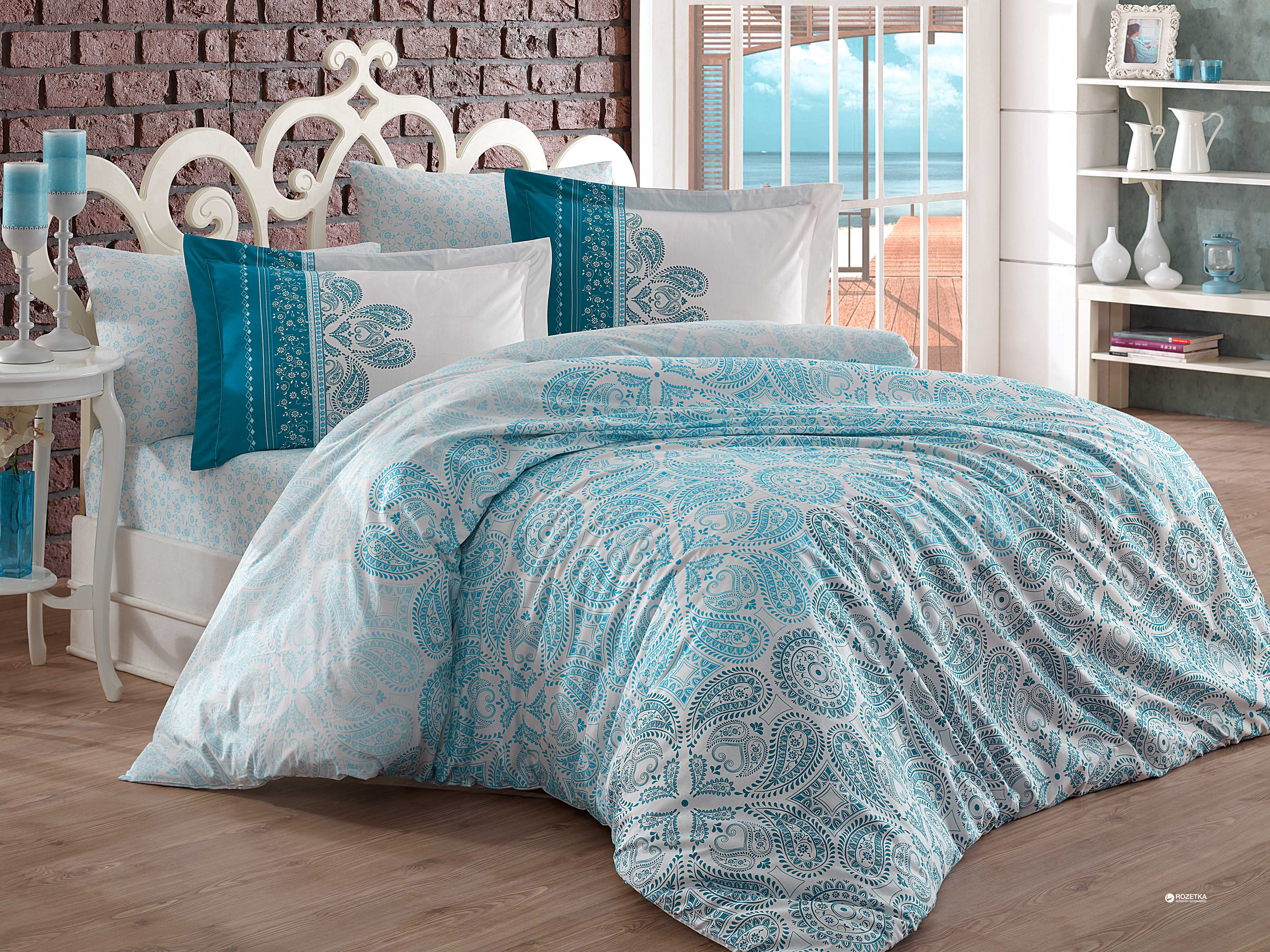 

Комплект постельного белья Hobby Poplin Irene 200x220 Бирюзовый