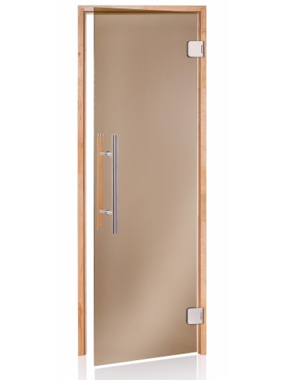 

Стеклянная дверь Andres PREMIUM бронзовая 80x210 см для бани и сауны (клён)