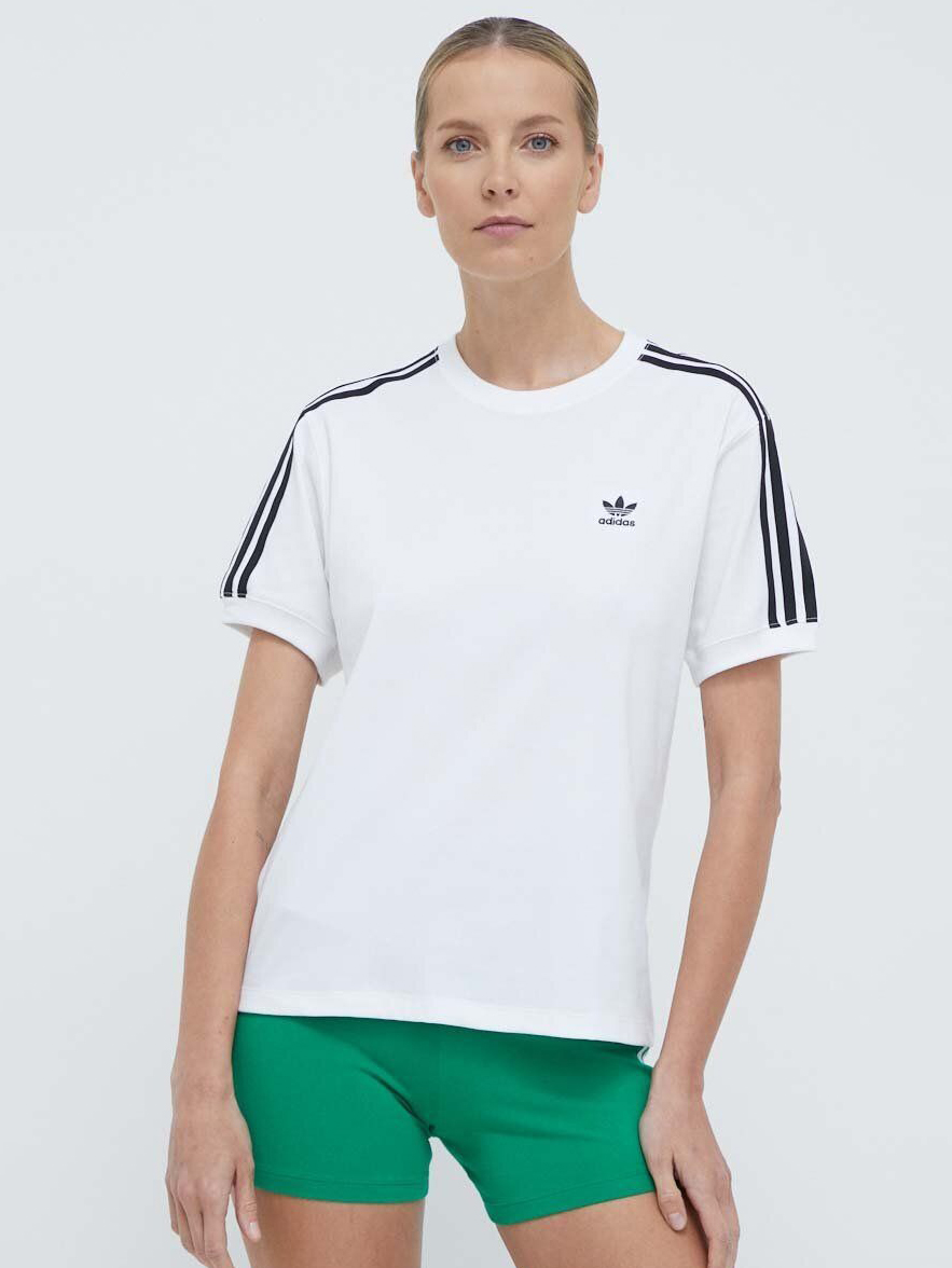 Акція на Футболка бавовняна жіноча Adidas 3 Stripe Tee IR8051 2XS White від Rozetka