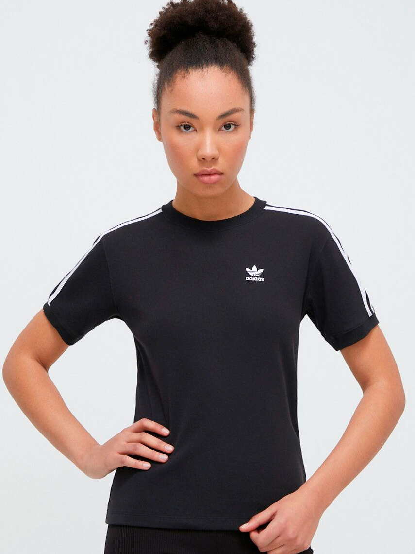 Акція на Футболка бавовняна жіноча Adidas 3 Stripe Tee IU2420 M Black від Rozetka