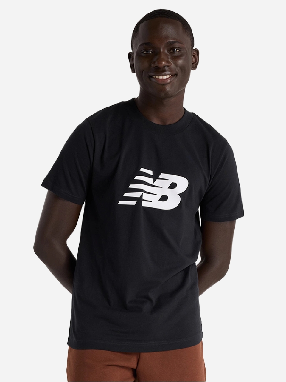 Акція на Футболка бавовняна довга чоловіча New Balance Sport Jersey Logo MT43906BK L Чорна від Rozetka