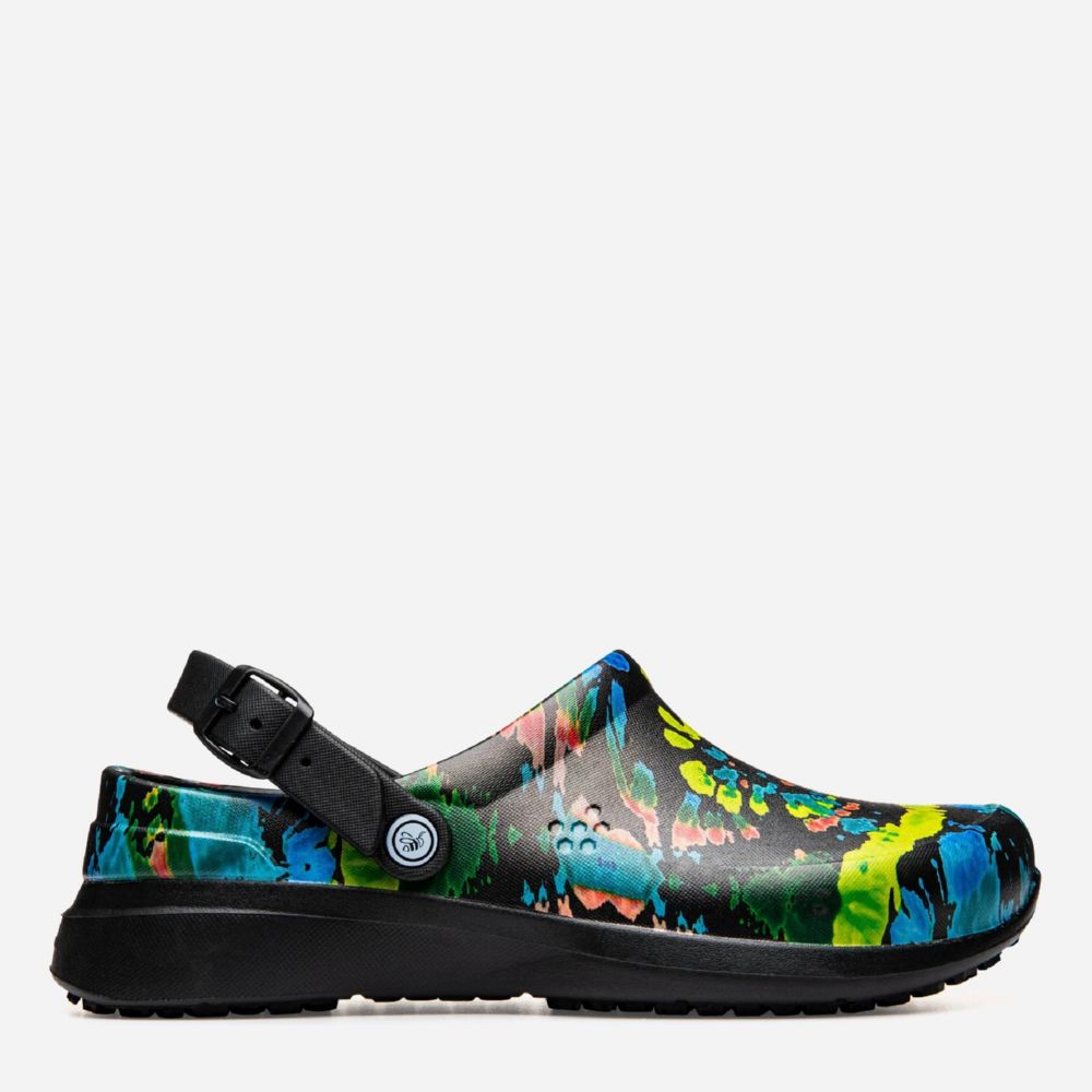 Акція на Жіночі крокси Joybees Work Clog WBCLG.BST. 39.5 (W9) 25.7 см Black Spiral Tie Dye від Rozetka