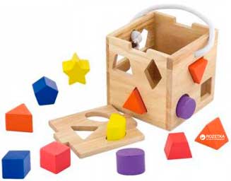 

Деревянный сортер Viga Toys Кубик с фигурами (53659)