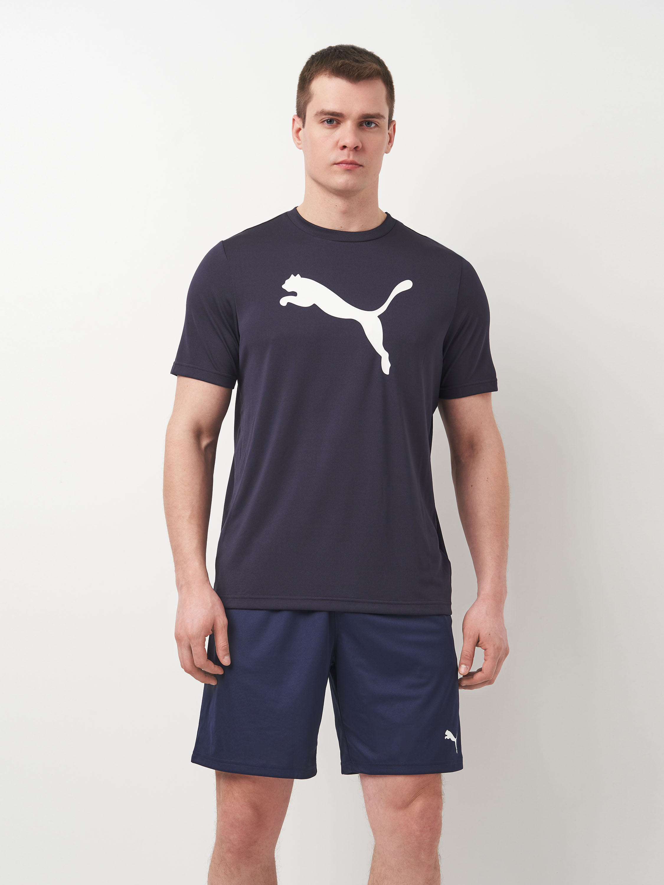 Акція на Футболка довга чоловіча Puma Ess Poly Tee 68254016 2XL New Navy з принтом від Rozetka