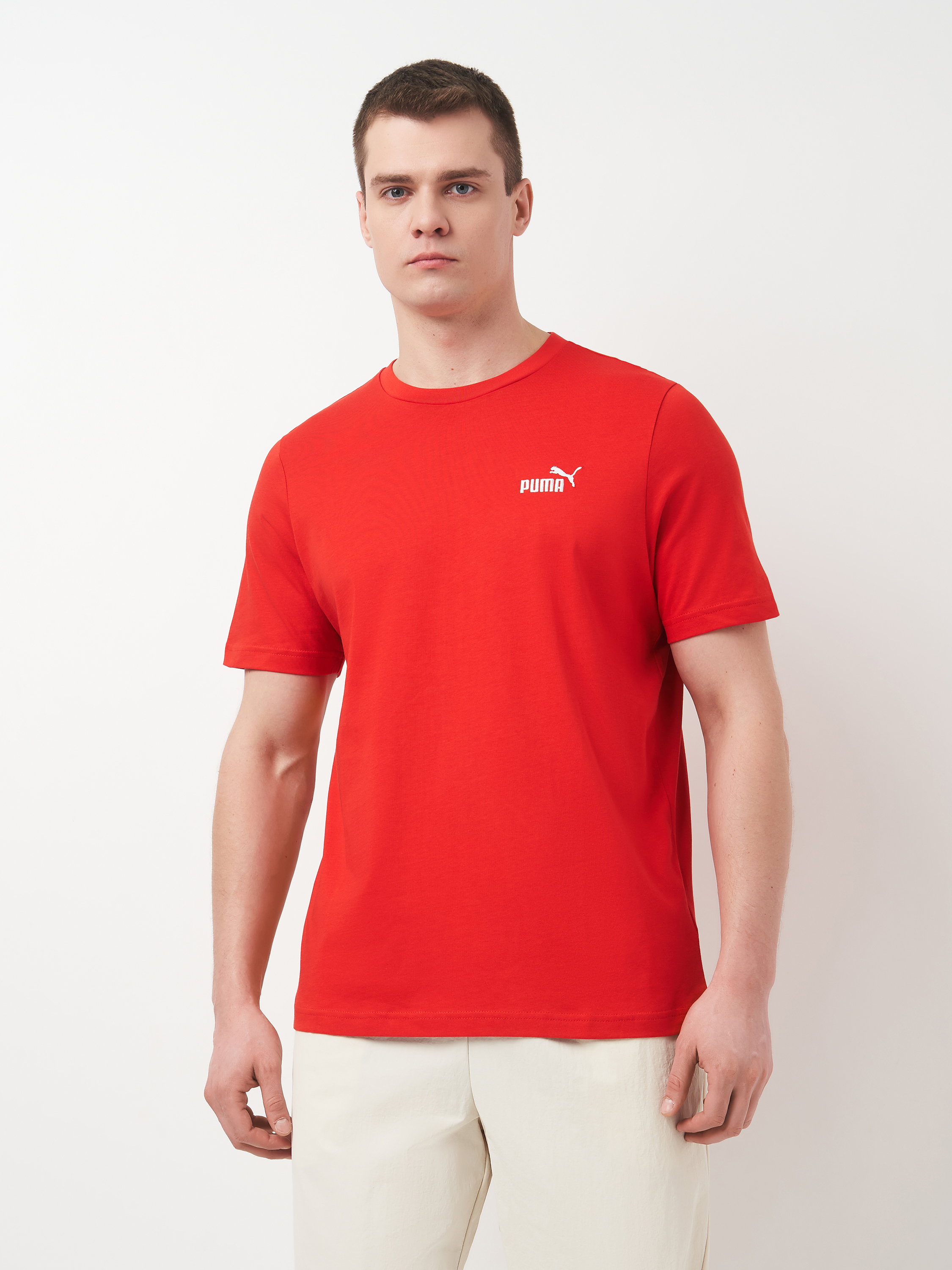 Акція на Футболка бавовняна довга чоловіча Puma Ess Small No. 1 Logo Tee 68253411 M For All Time Red від Rozetka