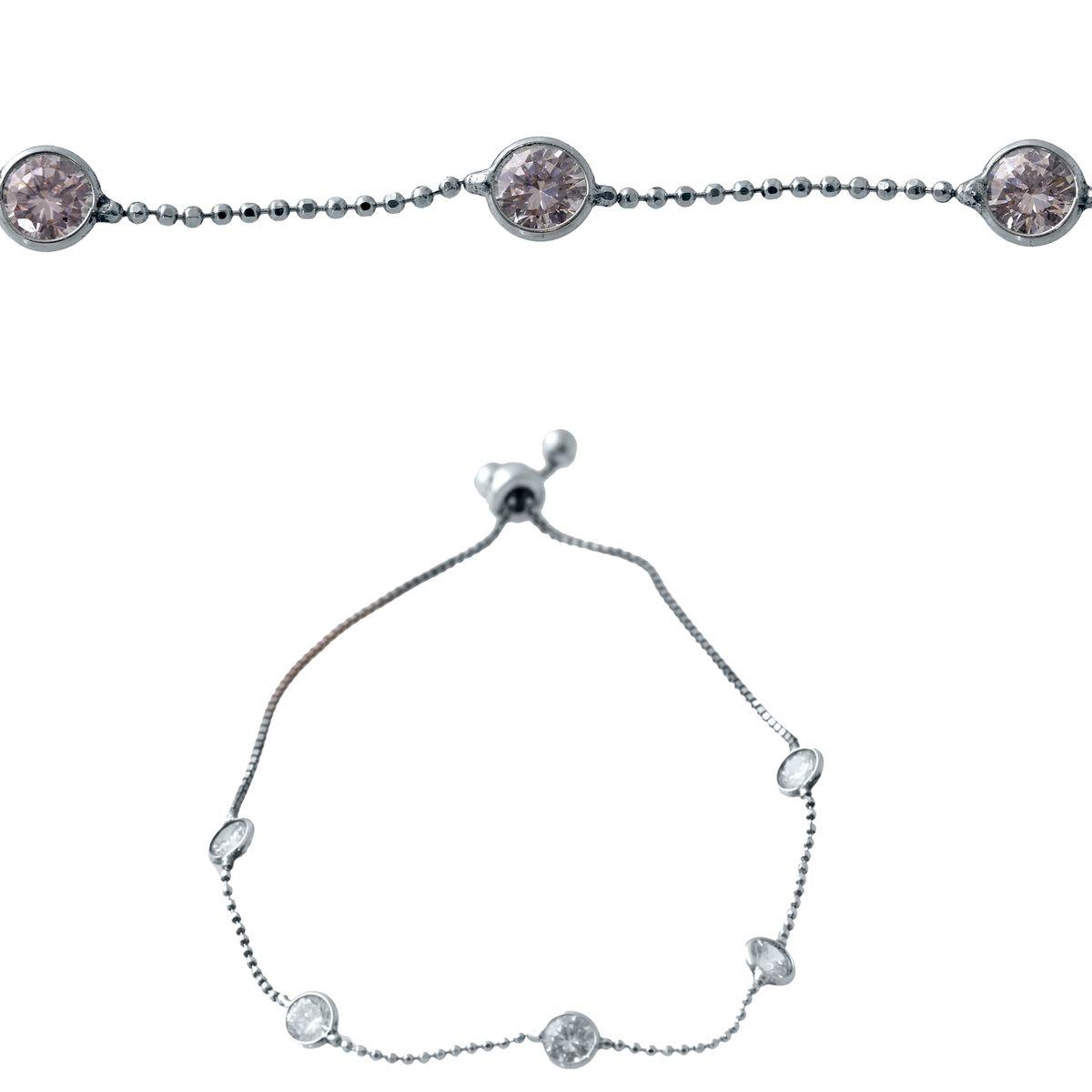 

Серебряный браслет с фианитами 2030737 22 см