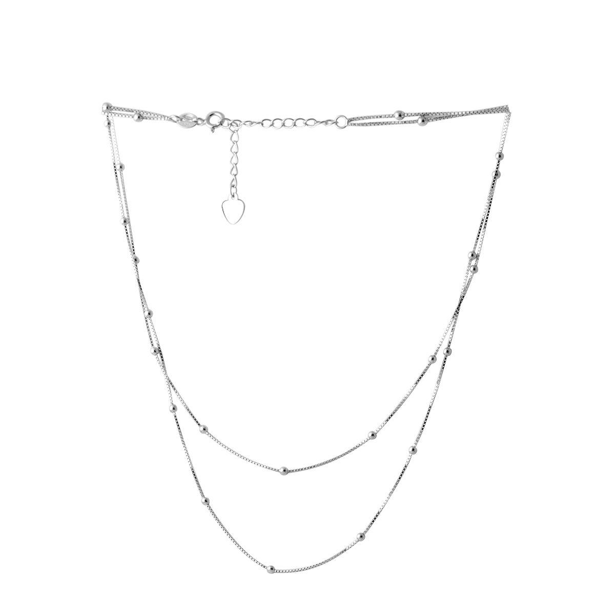 

Серебряное колье без камней 2066644 50-55 см