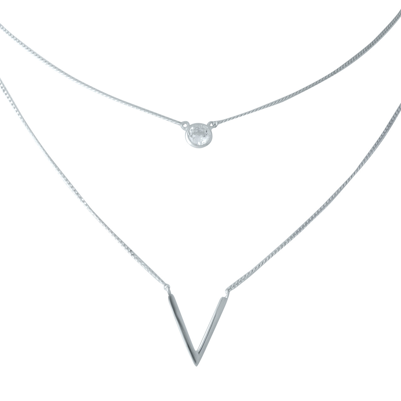 

Серебряное колье с фианитами 1952870 45 см