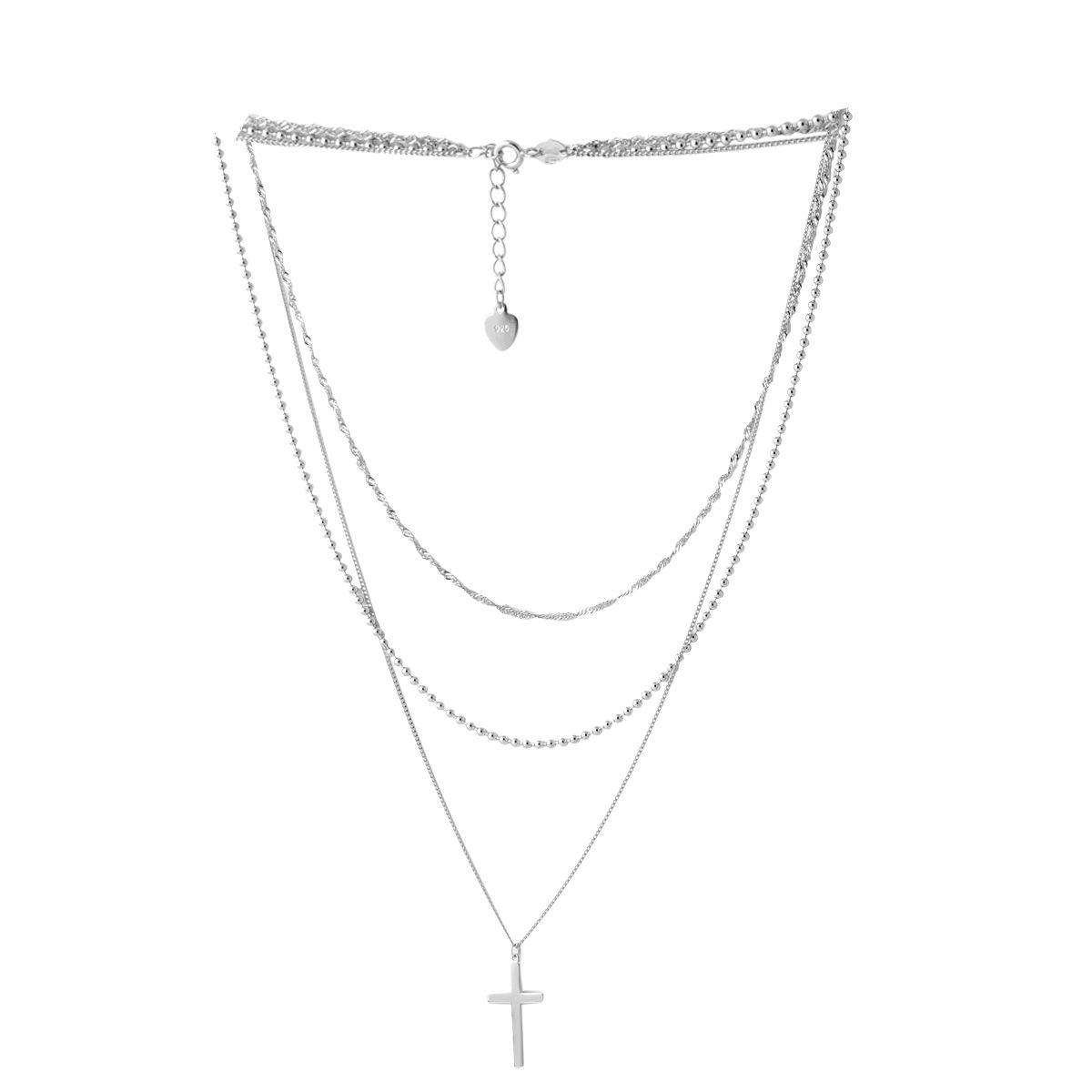 

Серебряное колье без камней 2053064 40-43 см