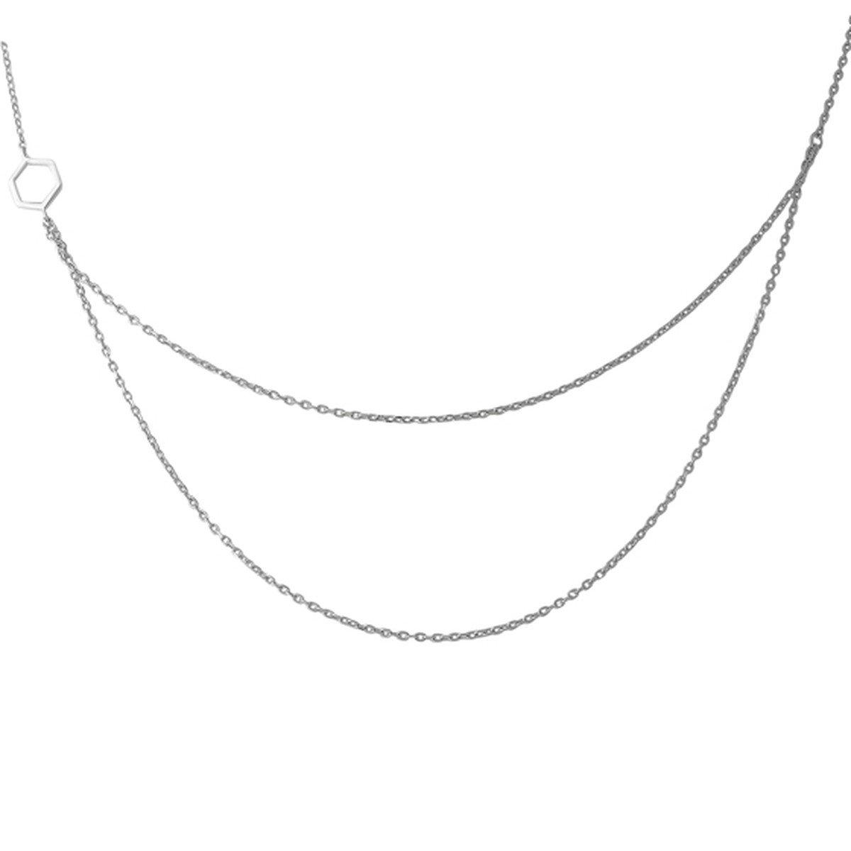 

Серебряное колье без камней 1966938 75-78 см