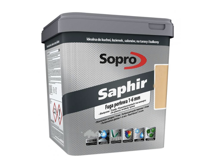 

Водоотталкивающая затирка 1-6 мм Sopro Saphir №9506 Ваниль (30) 4 кг