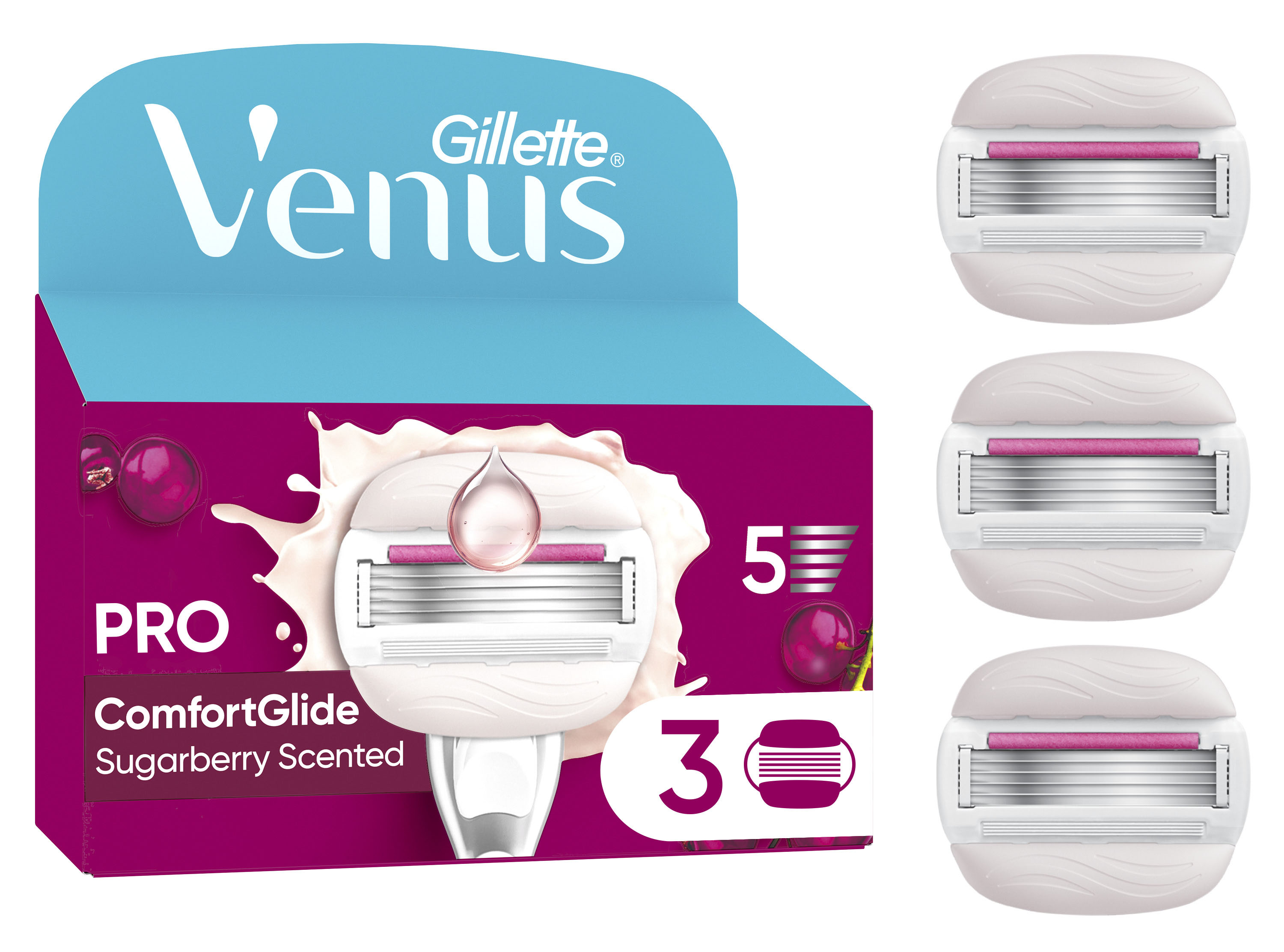 Сменные картриджи для бритья (лезвия) женские Venus Comfortglide