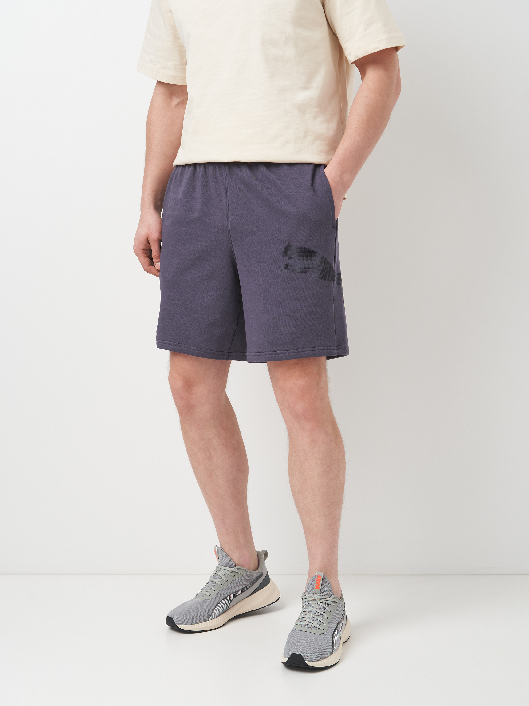 Акція на Спортивні шорти чоловічі Puma Tad Big Logo Knit Short 52672269 M Galactic Gray від Rozetka