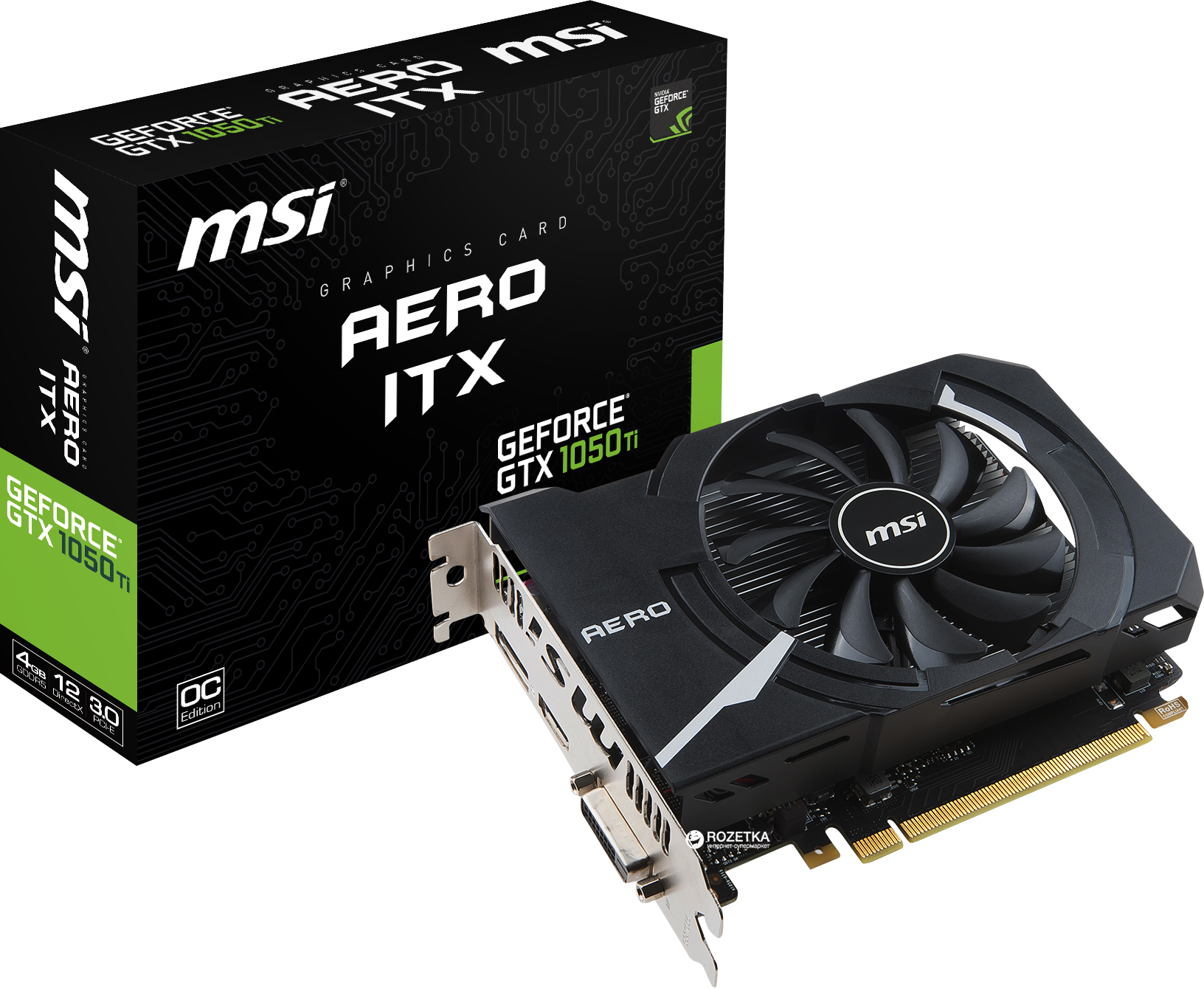 Видеокарта MSI PCI-Ex GeForce GTX 1050 Ti Aero ITX OC 4GB GDDR5 (128bit)  (1341/7008) (DVI, HDMI, DisplayPort) (GTX 1050 TI AERO ITX 4G OC) – отзывы  покупателей | ROZETKA