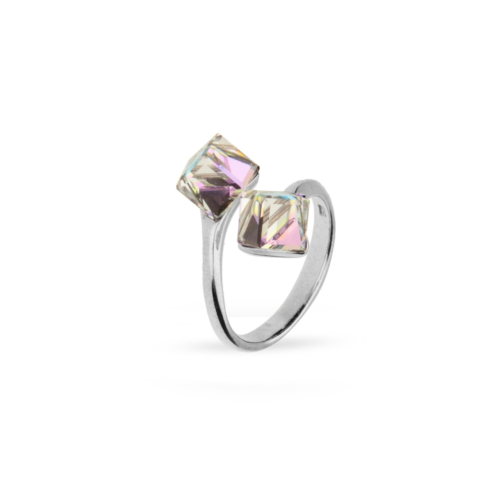 

Серебряное кольцо SPARK Cube со Swarovski модели P48416PVL