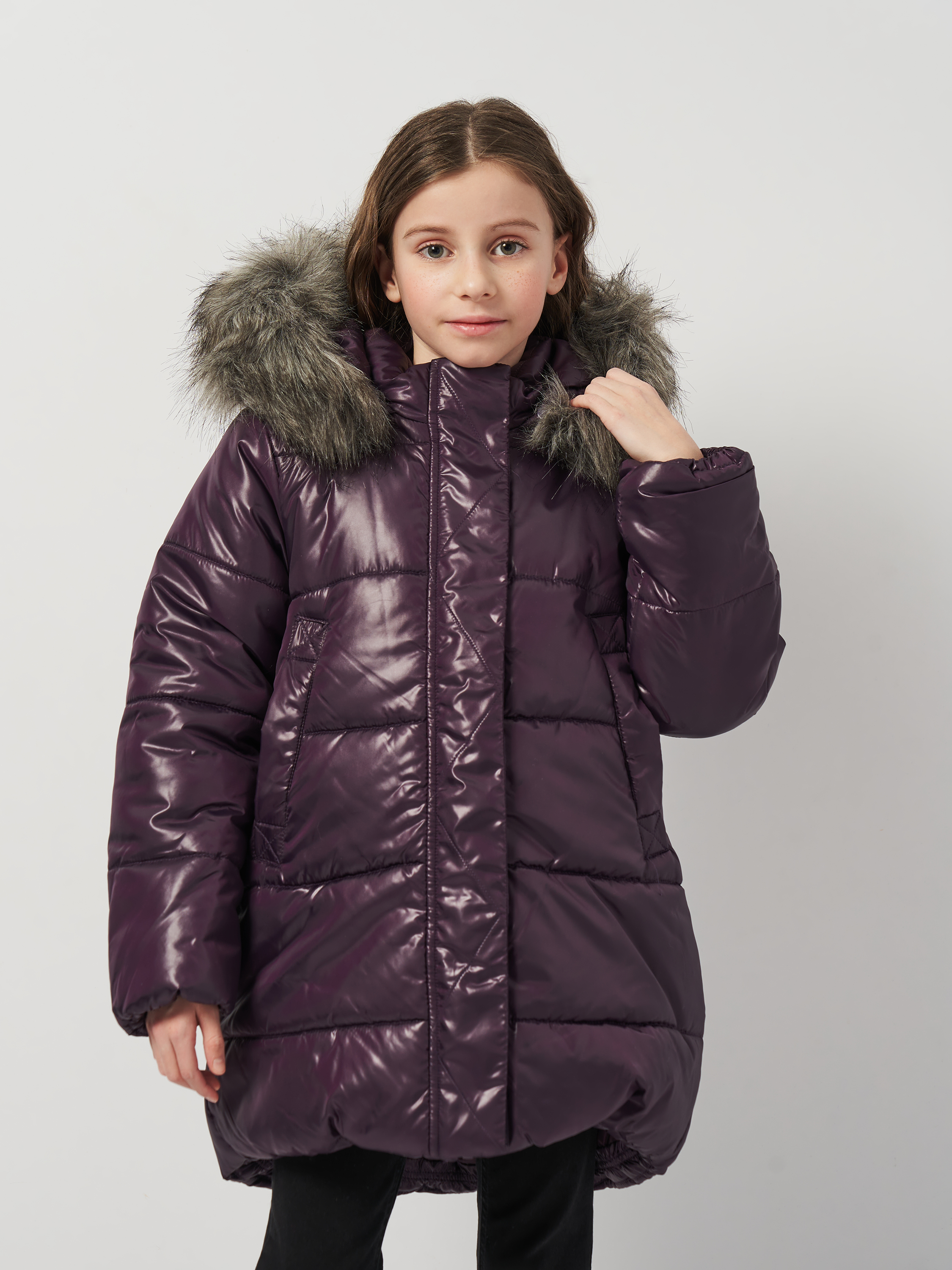 Акція на Дитяча зимова довга куртка для дівчинки Coccodrillo Outerwear Girl Kids ZC4152114OGK-016 116 см Фіолетова від Rozetka