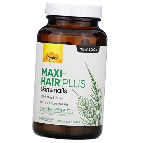 

Витамины для волос и ногтей, Maxi-Hair Plus, Country Life 120вегкапс (36124021)