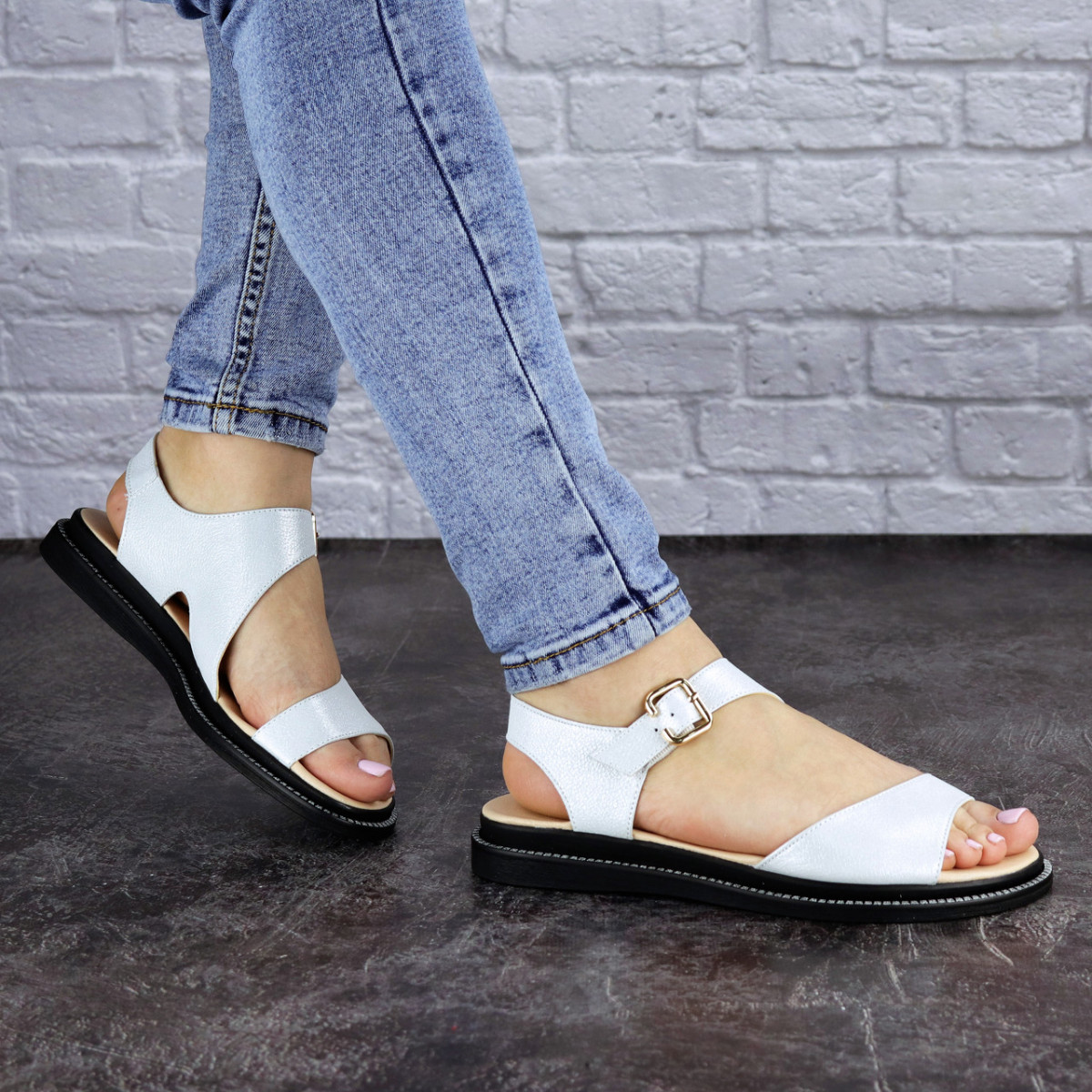 

Женские босоножки кожаные Fashion Roxie 1853 38 размер 24,5 см Серый