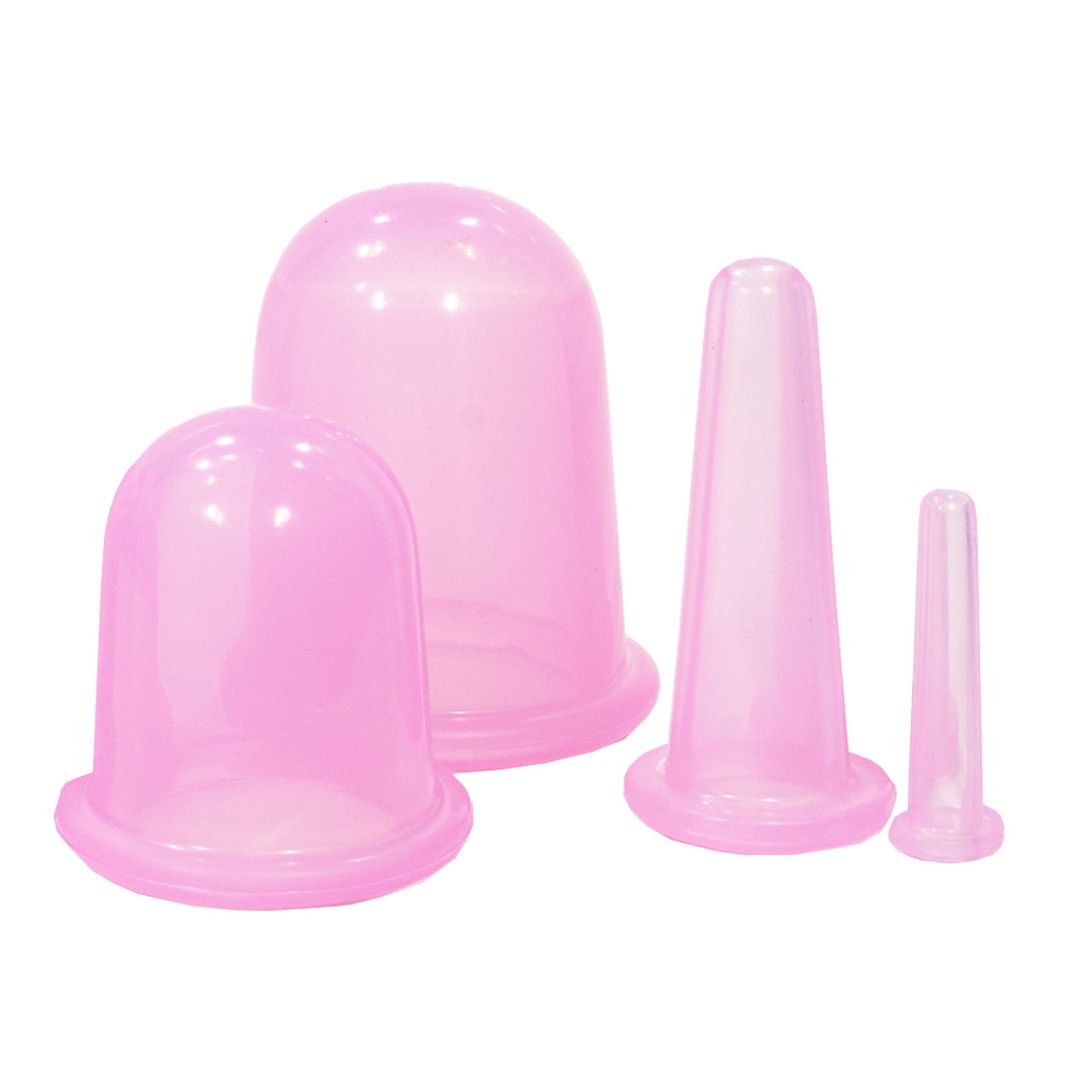 

Вакуумные банки Bellbon QH-03 Pink для массажа лица и шеи набор 4 штуки