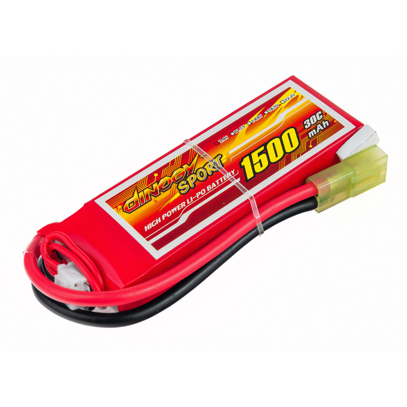

Аккумулятор Dinogy Li-Pol 1500mAh 7.4V 2S 30C 14x30x90мм Mini Tamiya (DDS-2S1500DW30-MT)