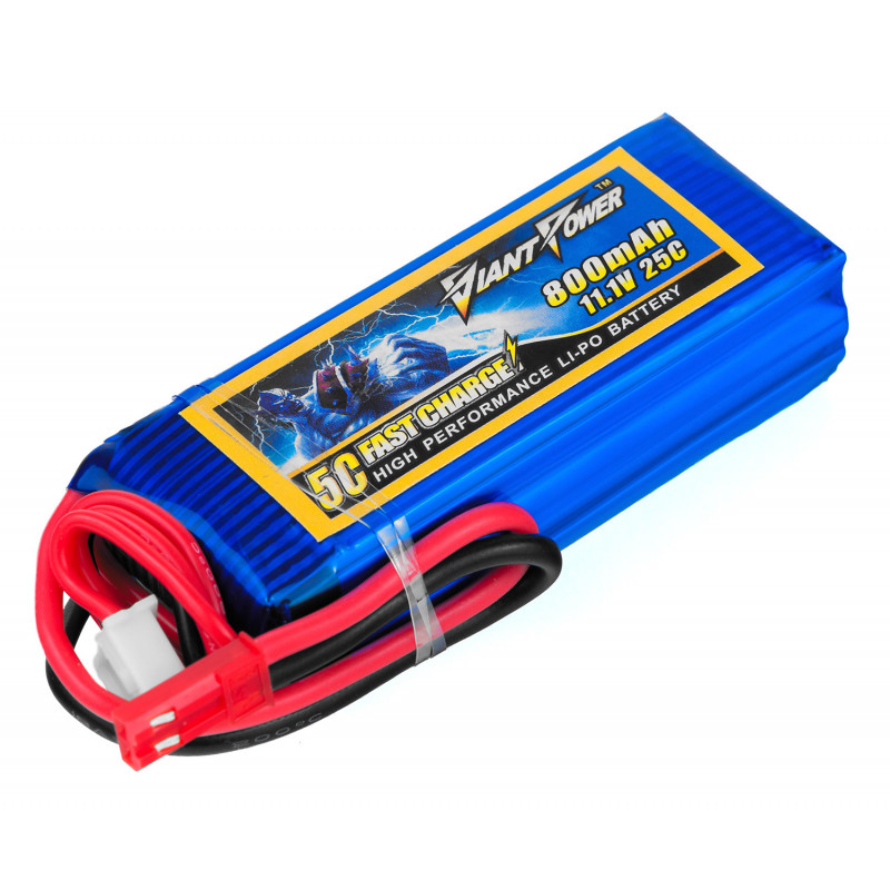 

Аккумулятор Giant Power Li-Pol 800mAh 11.1V 3S 25C 17x25x68мм JST (DLC-3S800C-JST)