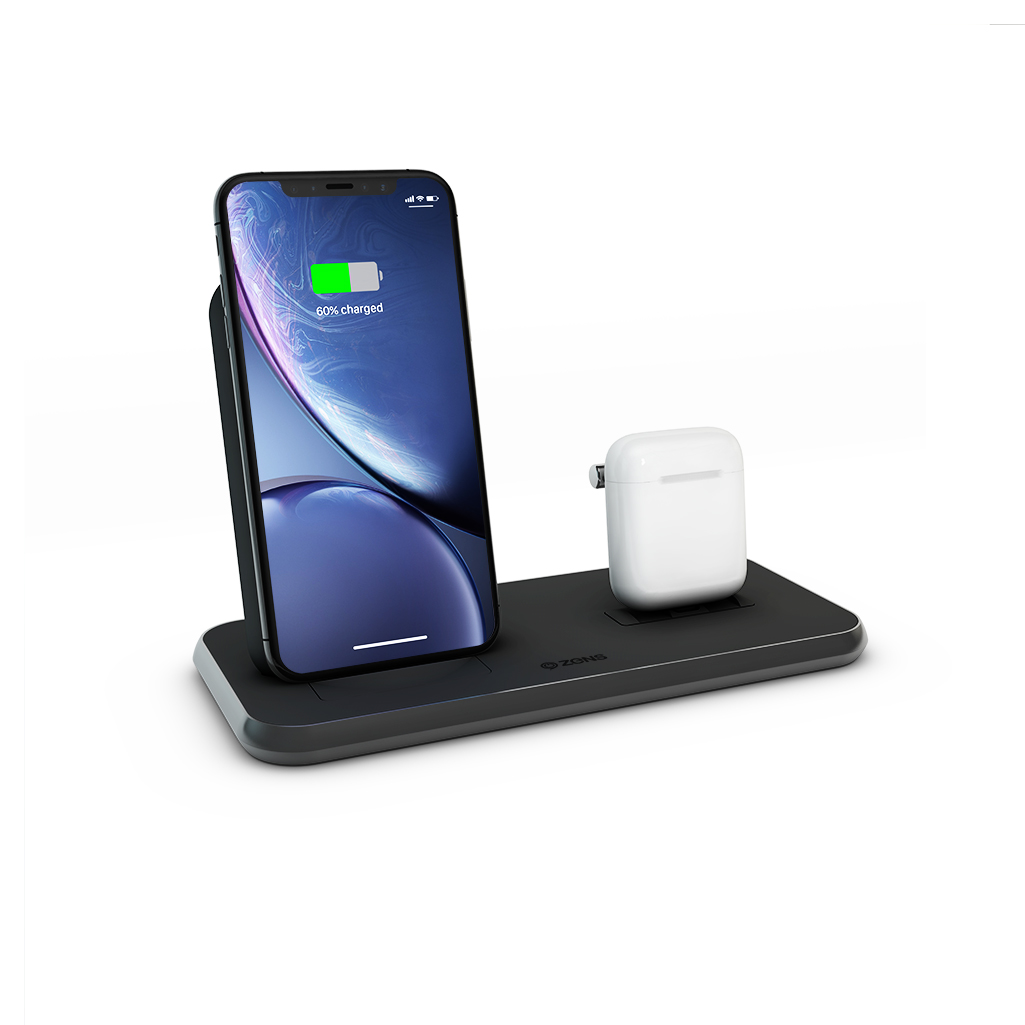 

Беспроводное зарядное Zens Stand + Dock Aluminium Wireless Charger 10W Black