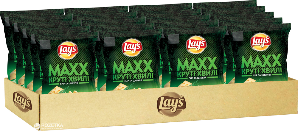 Упаковка Чипсов Lay's Max со вкусом сыра и лука 120 г x 20 шт ...
