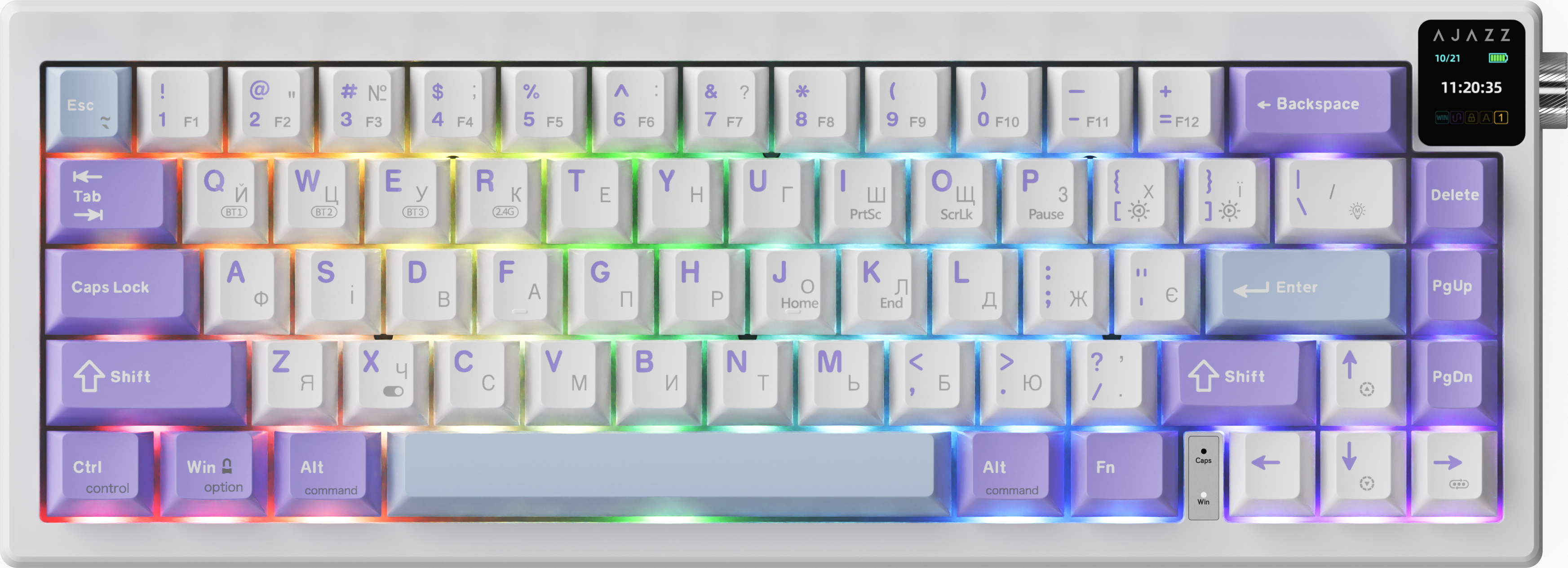 Клавиатура беспроводная Ajazz AK650 Flying Fish Switch Purple RGB