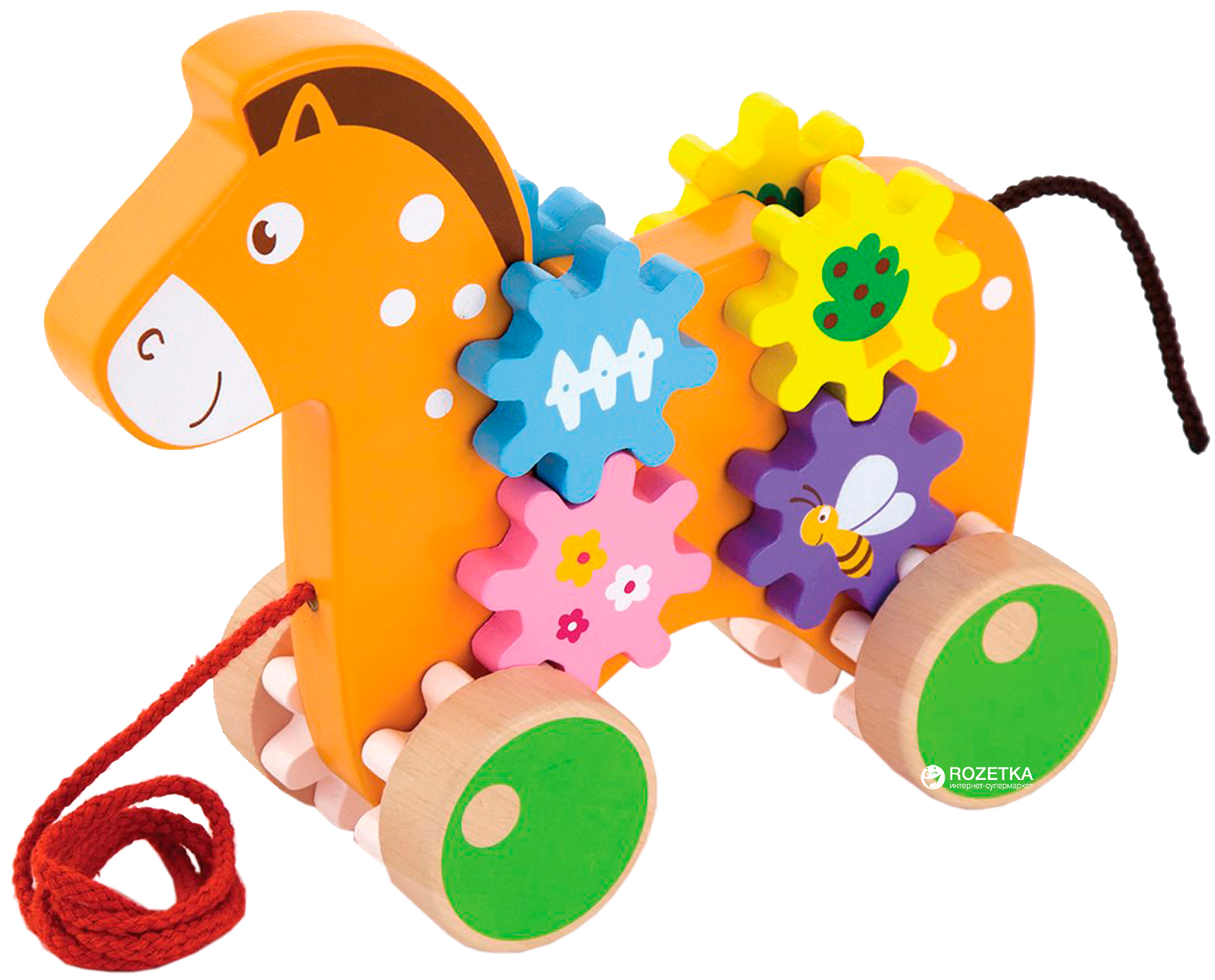 

Деревянная каталка Viga Toys Лошадка с шестеренками (50976)