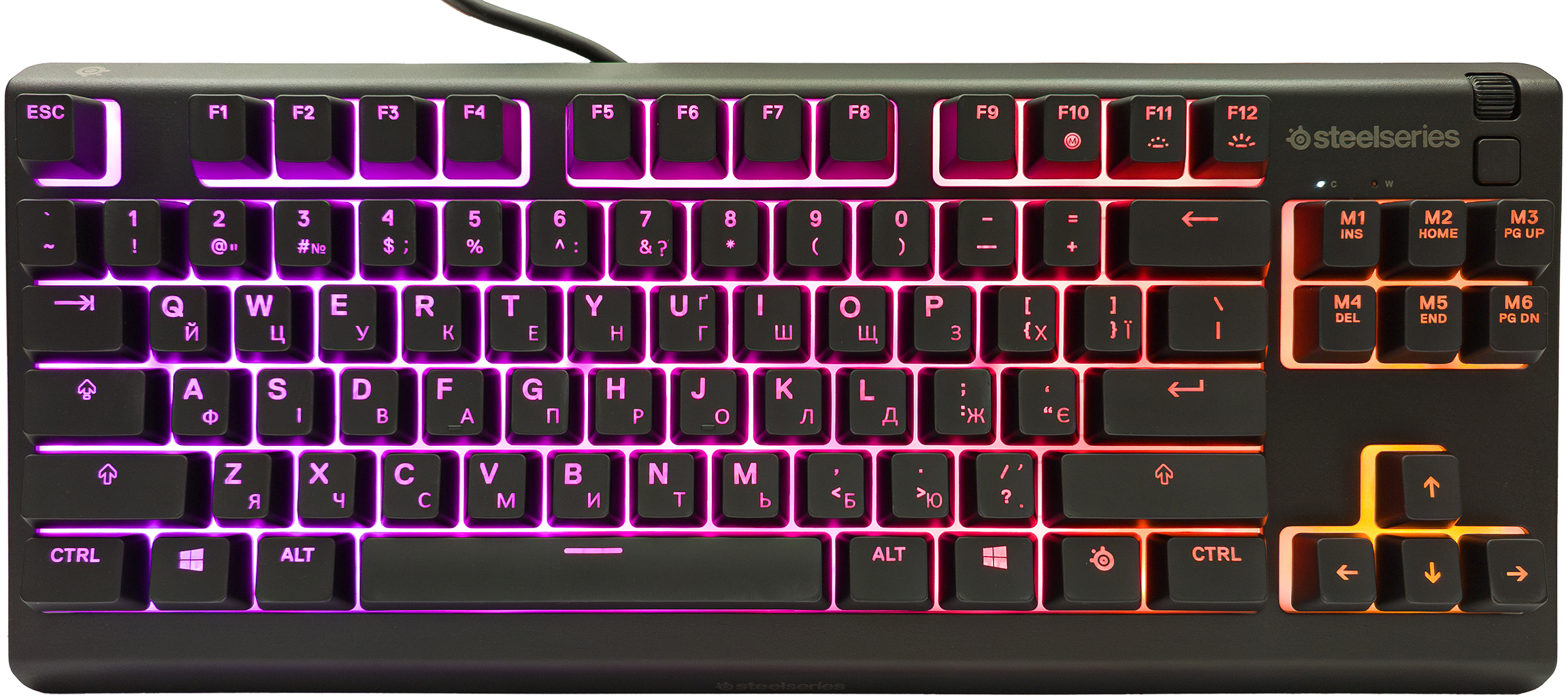 Клавиатура проводная SteelSeries Apex 3 TKL USB UA (SS64831