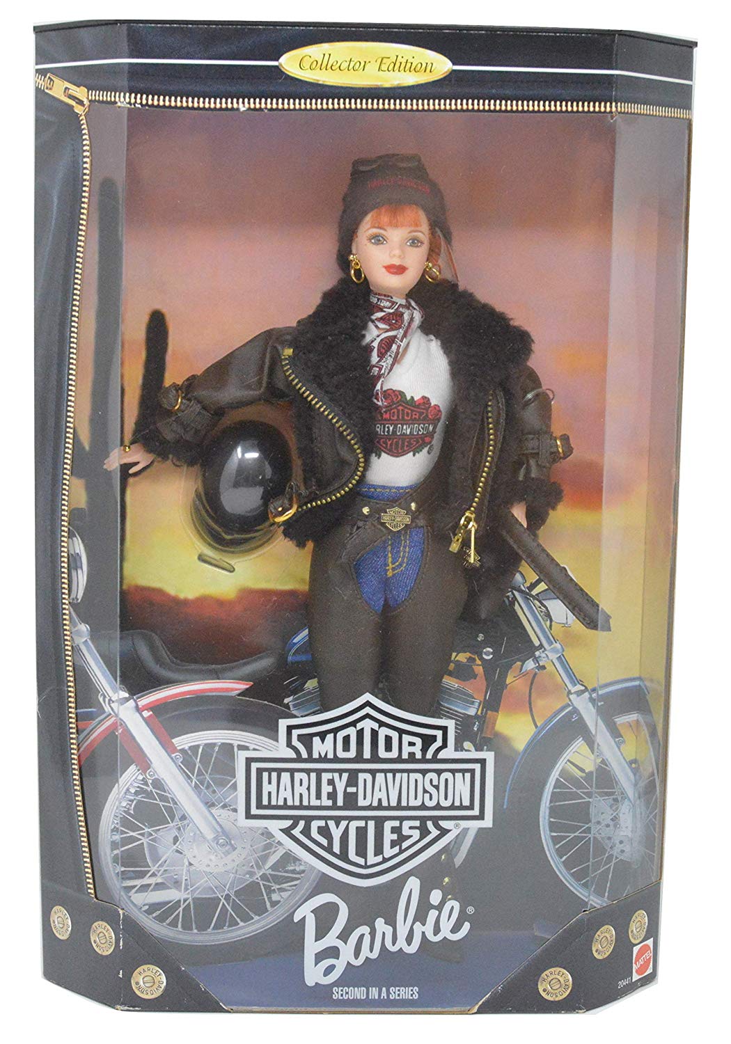 

Коллекционная Кукла Барби 1998 года Харлей Девидсон Barbie Collector Edition Harley Davidson Motor Cycles Red Head