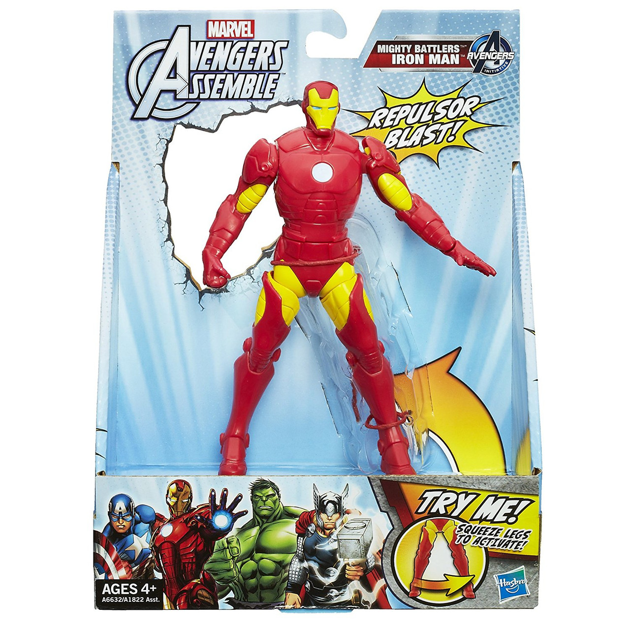 

Игровая Фигурка Железный Человек совершает удар, 15 см - Iron Man, Avengers, Assemble, Squeeze Legs, Hasbro
