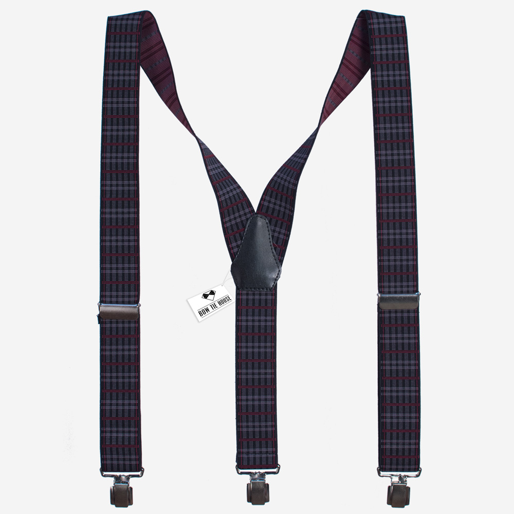 

Подтяжки Bow Tie House™ галстучные серые в красную клетку 07811