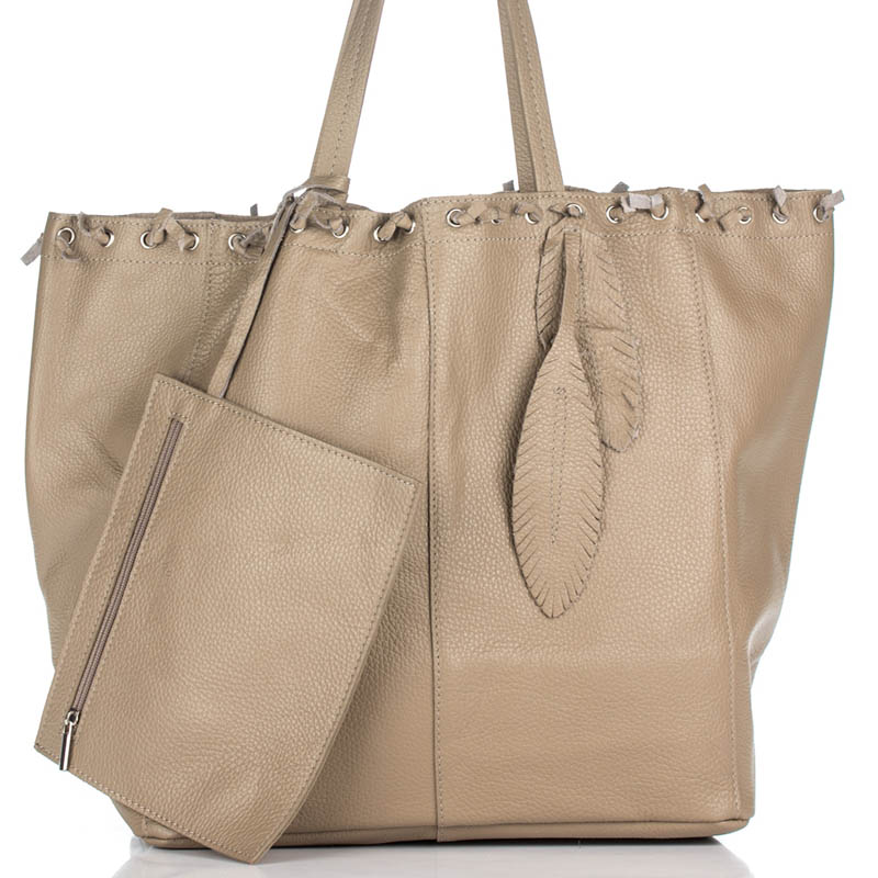 

Сумка На Каждый День Genuine Leather 8250_taupe Кожаная Таупе
