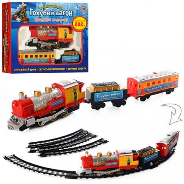 

Детская железная дорога TOYS 7014 Голубой вагон Музыкальный Длина путей 282 см